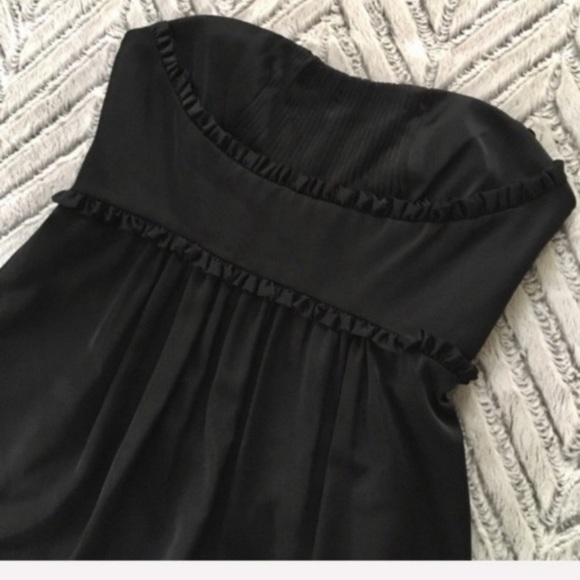 BCBG Black Silk babydoll Strapless Dress 2 NWT - Picture 3 of 7